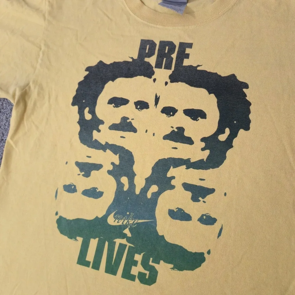 Vintage Nike Pre Lives Running Marathon Shirt Steve Prefontaine Yellow Size M